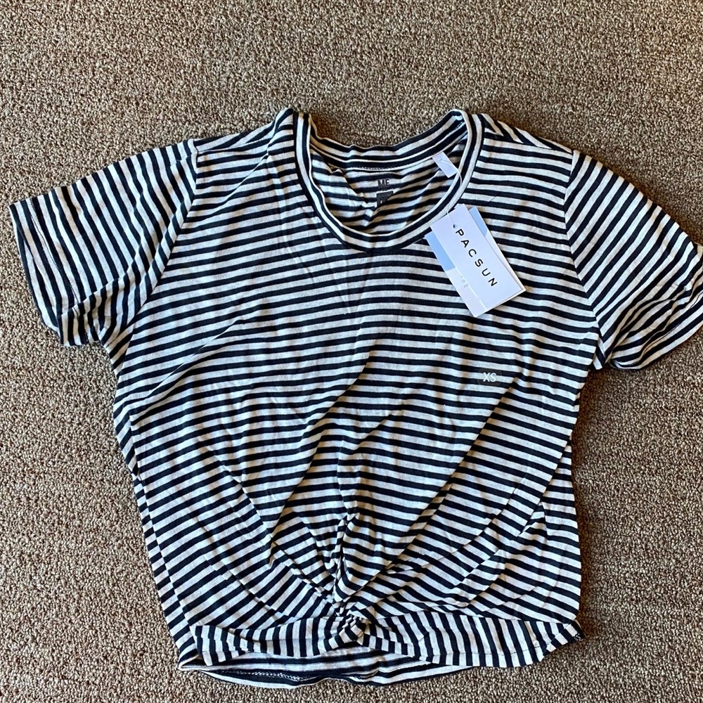 NWT PacSun striped twist front tshirt XS